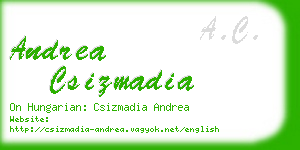 andrea csizmadia business card
